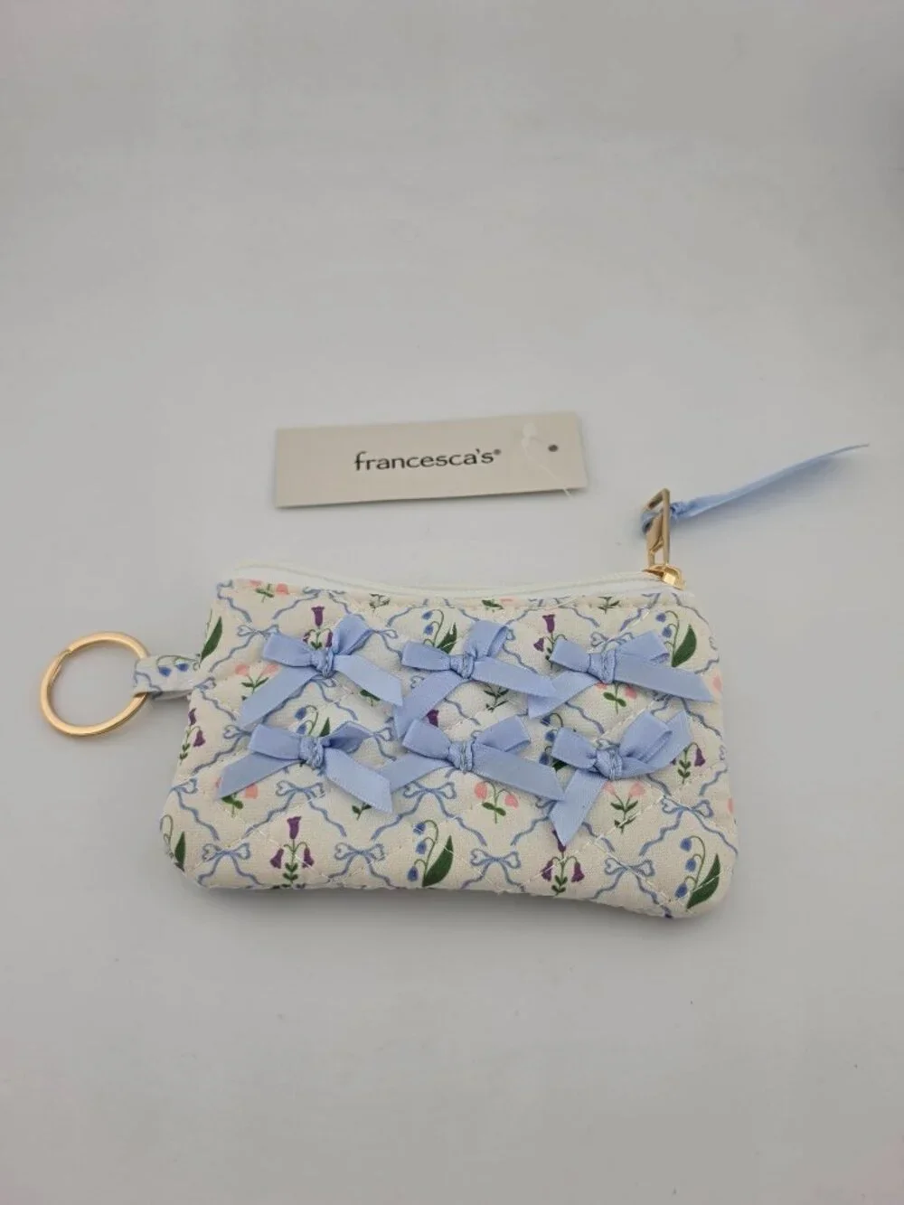 Francesca;s Serena Bow Floral Quilt Card Case